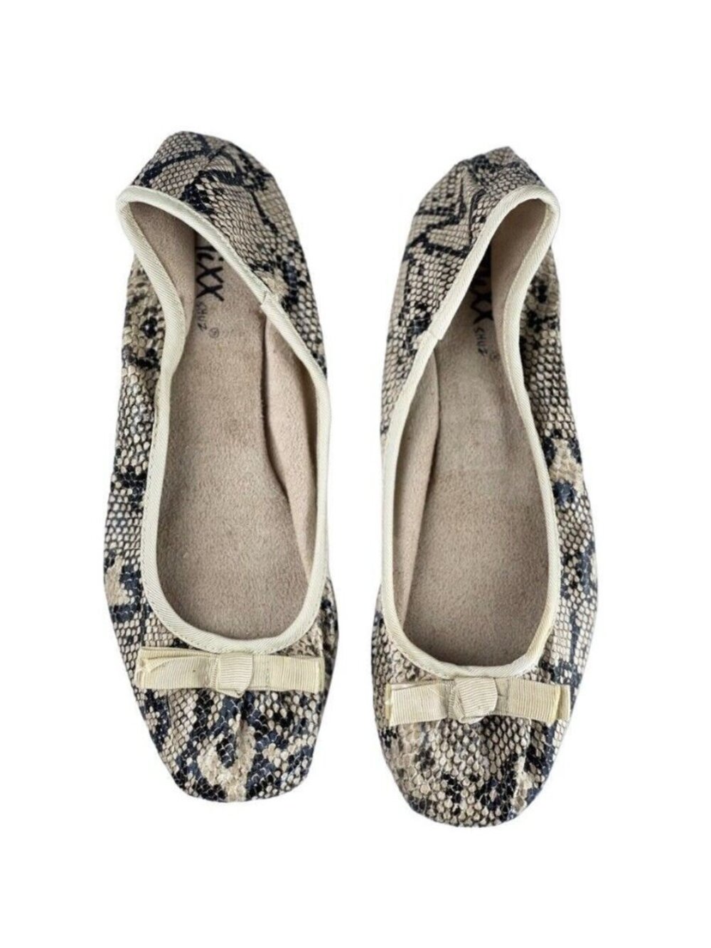 Mixx Shuz Casey-06 Snake Print Ballet Flats Size 8 Womens Slip-On Shoes - Picture 14 of 14